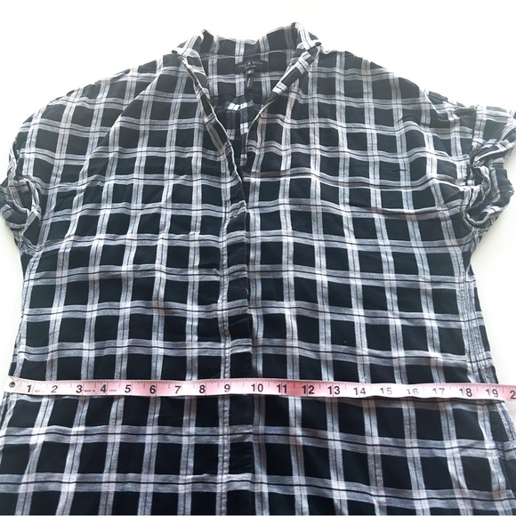 Rag & Bone Cooper Black Grey Plaid Shirt Dress Mini – Size Medium - Picture 9 of 13